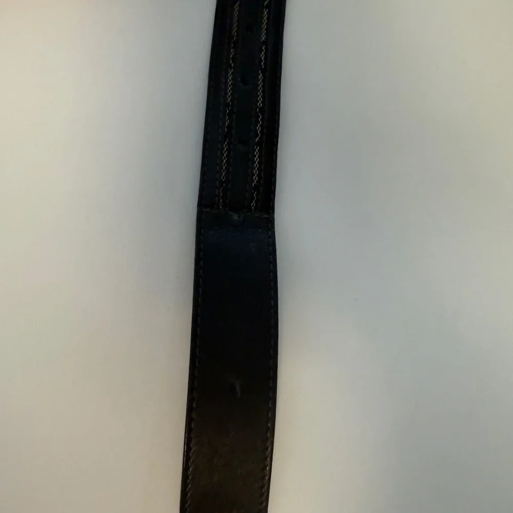 GUCCI GG Blue Canvas Leather Vintage Made in Italy Belt Only No Buckle
